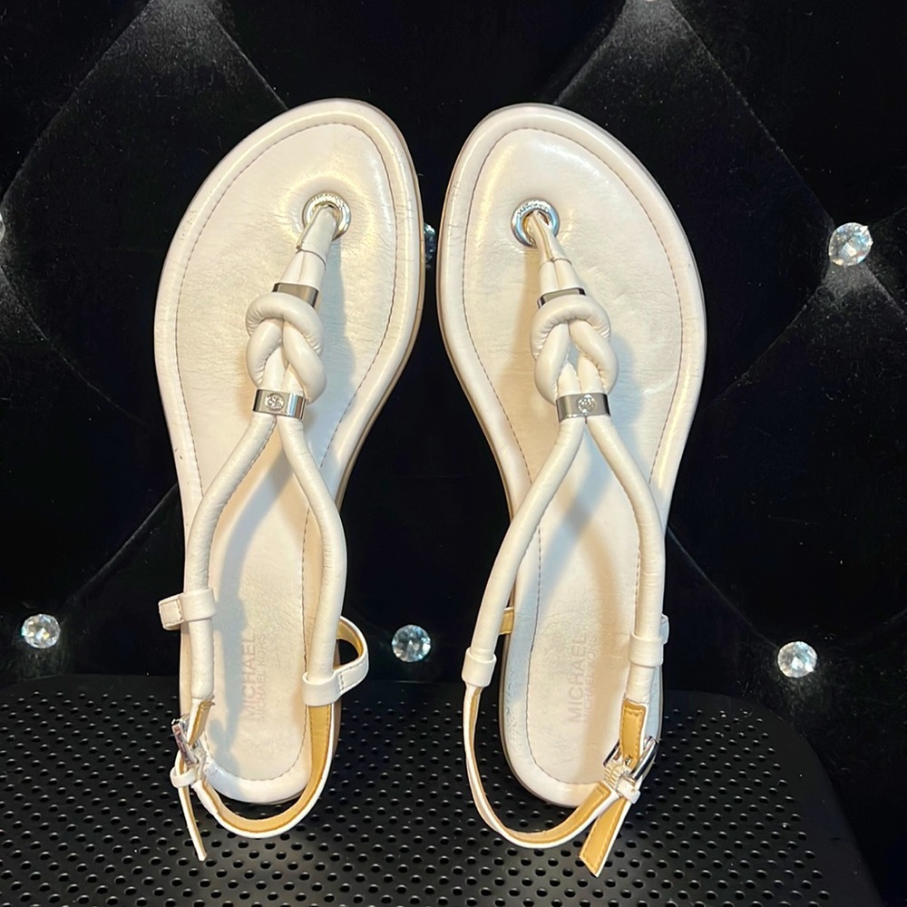 Michael Kors White Leather Sandals